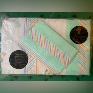 New Sealed Vintage 90s Madison Collection Single Bed Sheet Set Pastel Butterfly